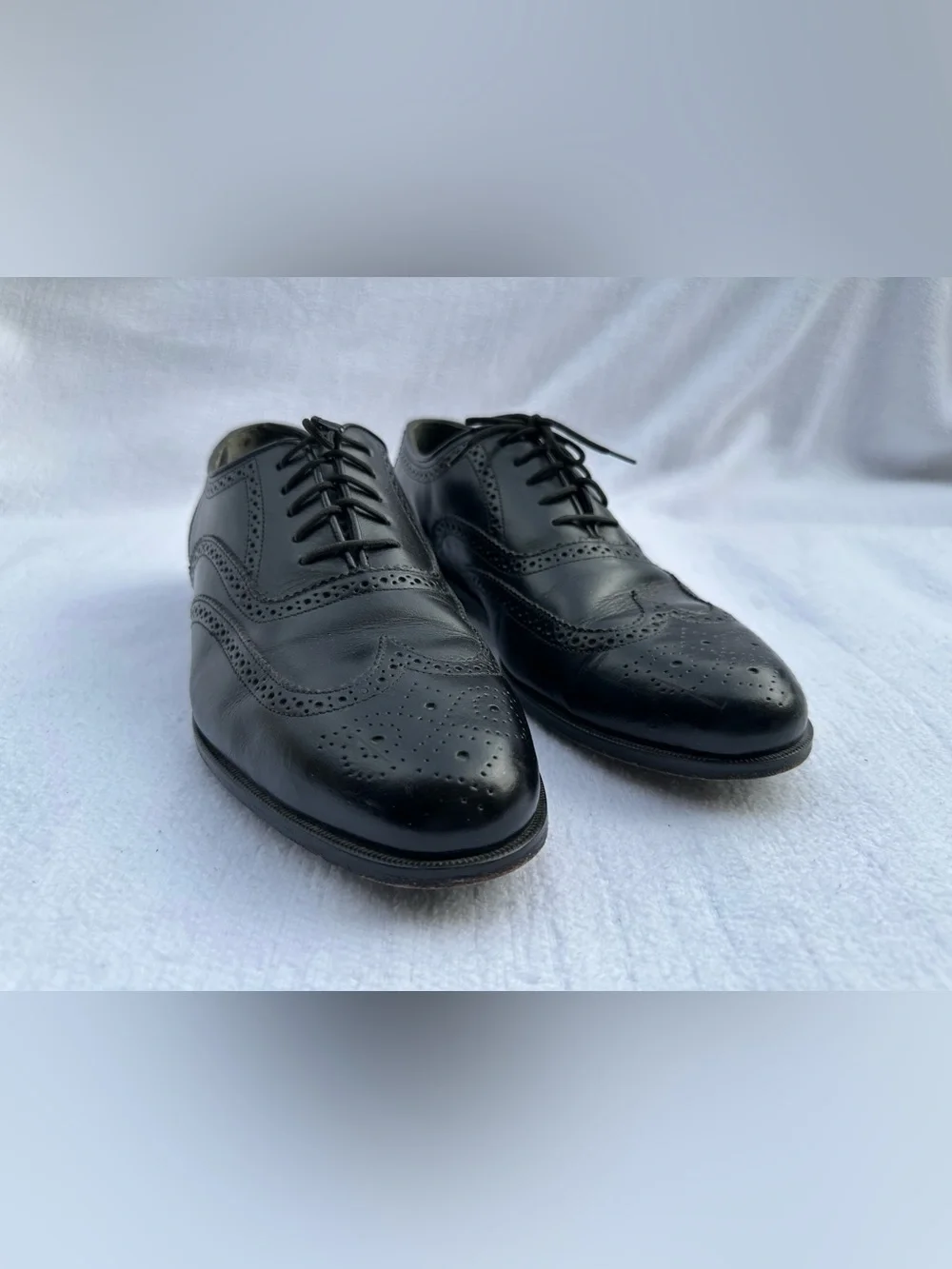 Oakton Classics Black Men's Wingtip Dress Shoes Size 11